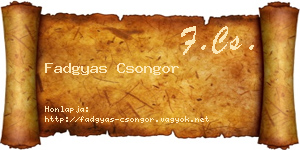 Fadgyas Csongor névjegykártya